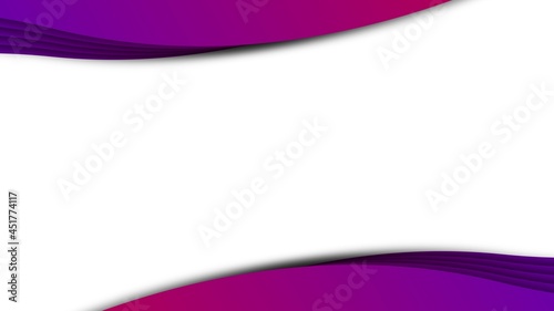 Abstract Wavy Gardient Purple Red Frame, White Background, 3D Illustration