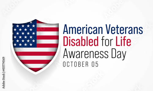 American Veterans disabled for life awareness day is observed every year on October 5, to recognize men and women who return from war with life altering injuries. Vector illustration