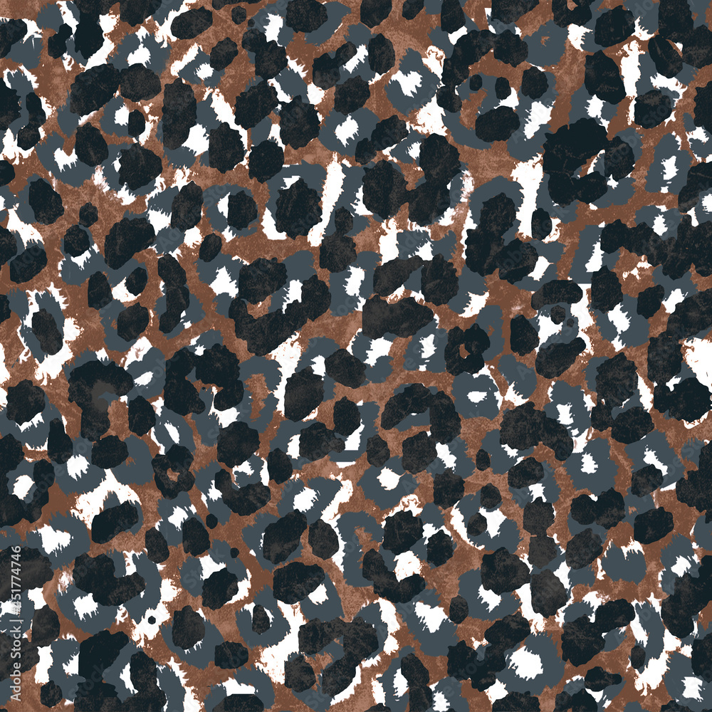 Fototapeta premium Seamless Faux Leopard Skin Pattern. Leopard skin print. illustration animal repeat surface pattern.