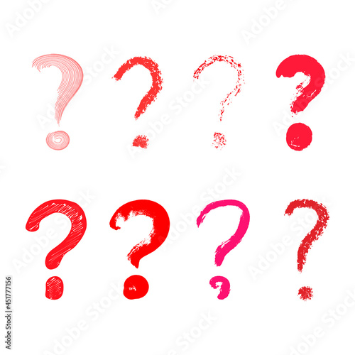 question mark brush vector illustration set