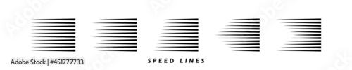 Set of different speed lines. Comic book design element speed lines. Vector Illustration © NazArt