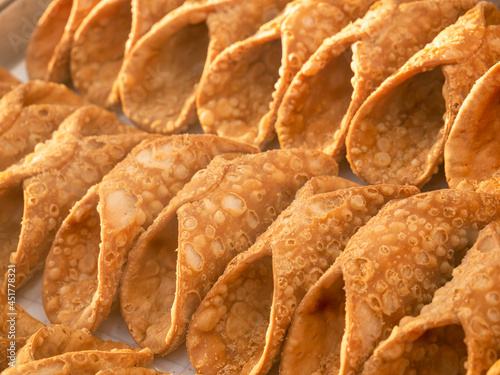 various empty Sicilian cannoli, classic dessert from southern Italy