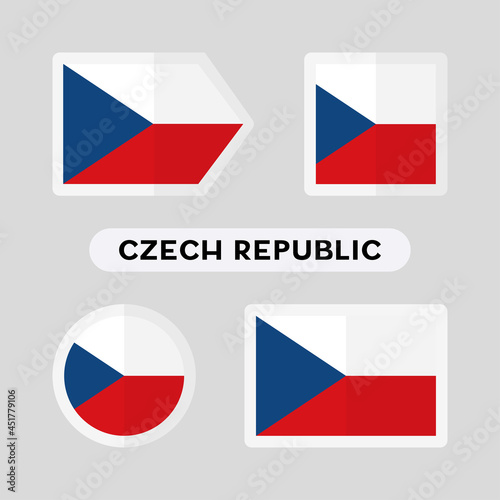 Set of 4 symbols with the flag of Czech Republic. Free Download Set of 4 symbols with the flag of Czech Republic. - GFXLoad