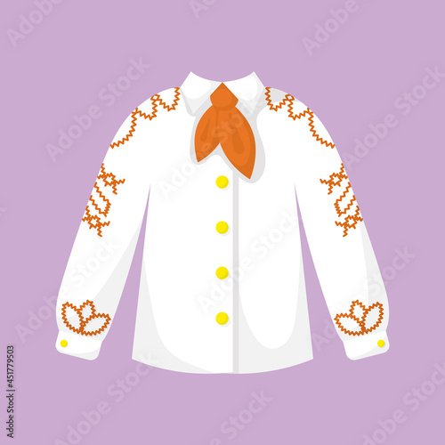Isolated white shirt on purple.