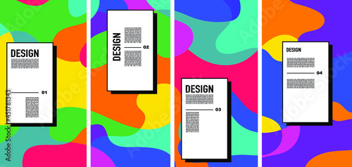 Design Vector Colorful For Banner Poster Magazine Social Media With Geometry and Curvy Pattern