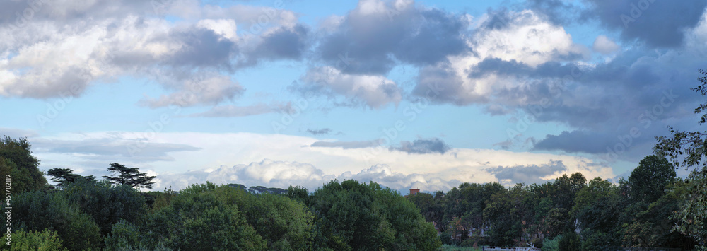 a large-range cloudy scene