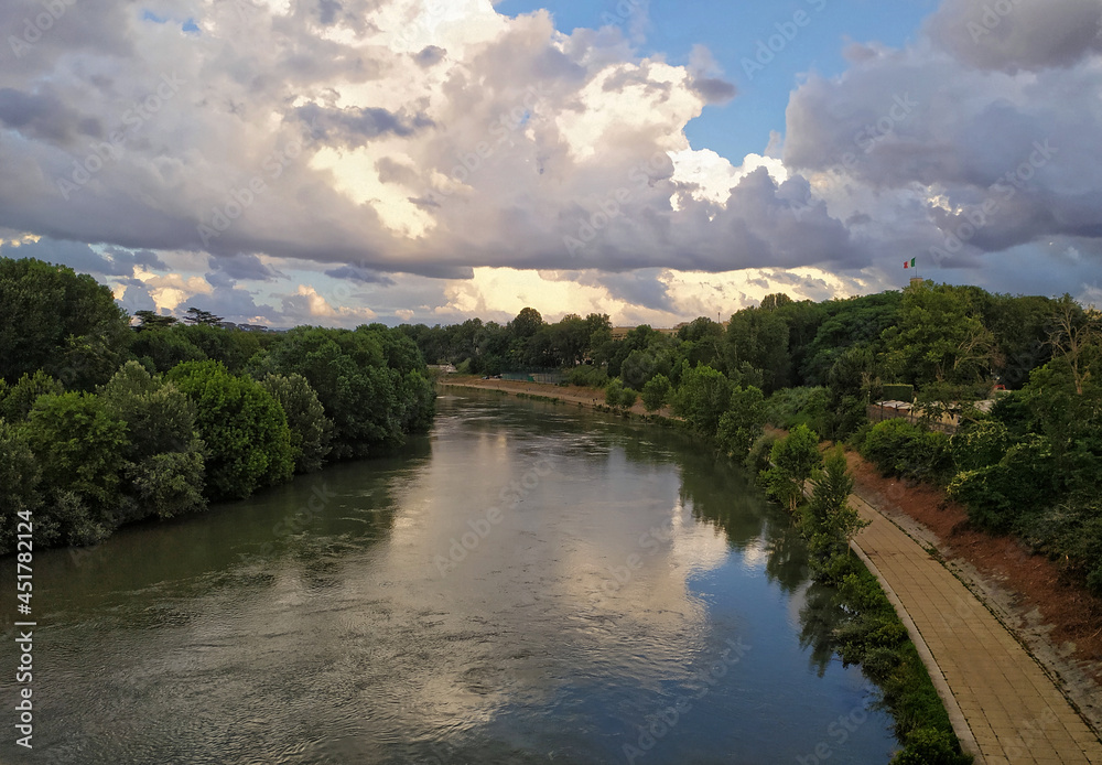 panoramic view of river from above