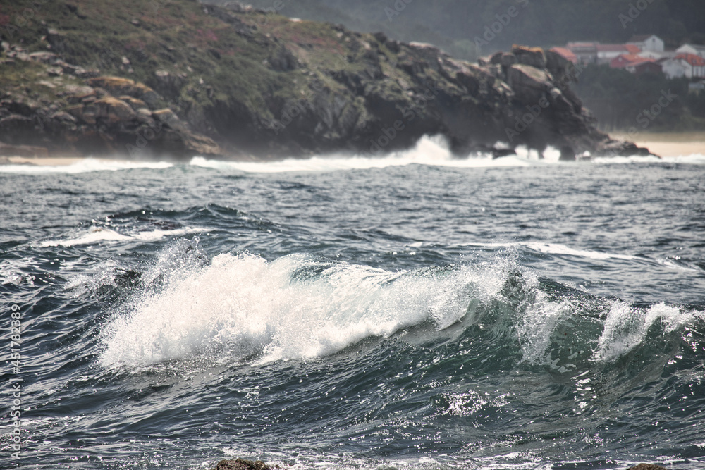 Oleaje en la costa de la muerte, A Coruña, Galicia, España.