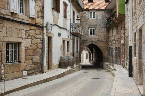 Calle de la población de Laxe, en provincia de A Coruña, Galicia, España. photo