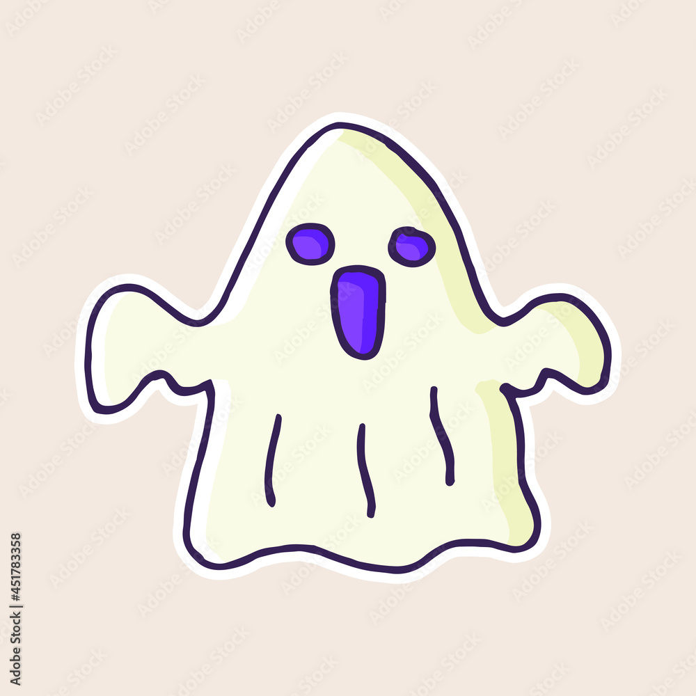 Vector Spooky Ghost Halloween illustration. Vector Spooky Ghost Halloween illustration.