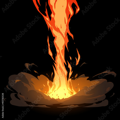 Cartoon explosion effect with smoke
