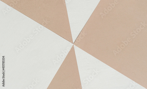abstract background concept with geometric pattern of blank colour paper background, blank brown paper and beige colour paper earth tones background concept.