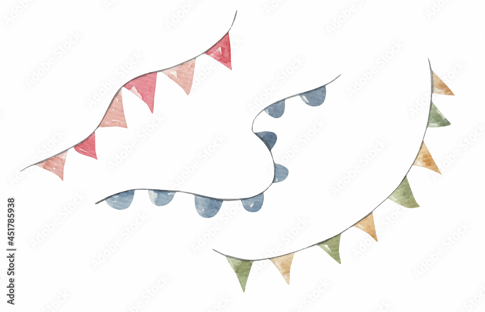 set of cute flags for the holiday, hand-drawn illustration, print, design for children set of cute flags for the holiday, hand-drawn illustration, print, design for children
