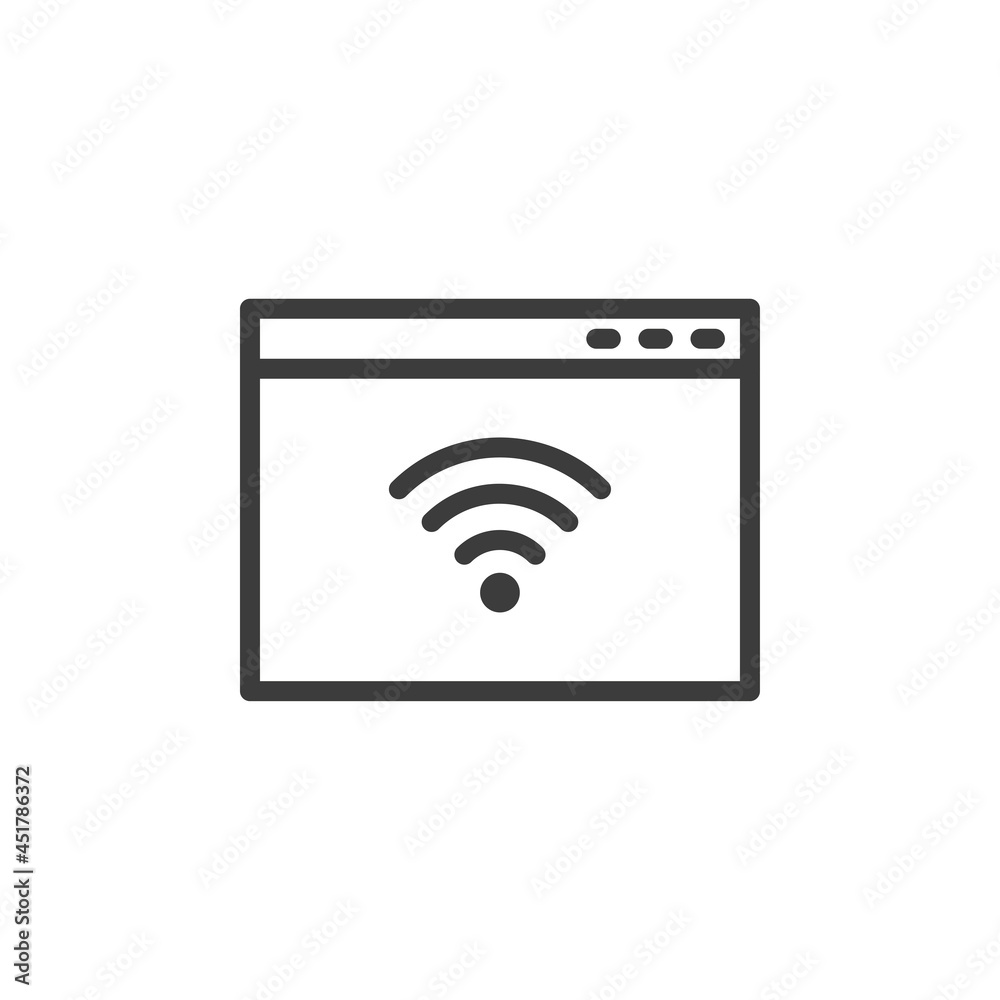 Web page icon with Wi-Fi symbol. Web page icon with Wi-Fi symbol.