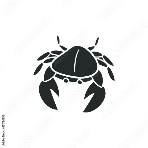 Crab Animal Icon Silhouette Illustration. Crustacean Vector Graphic Pictogram Symbol Clip Art. Doodle Sketch Black Sign.