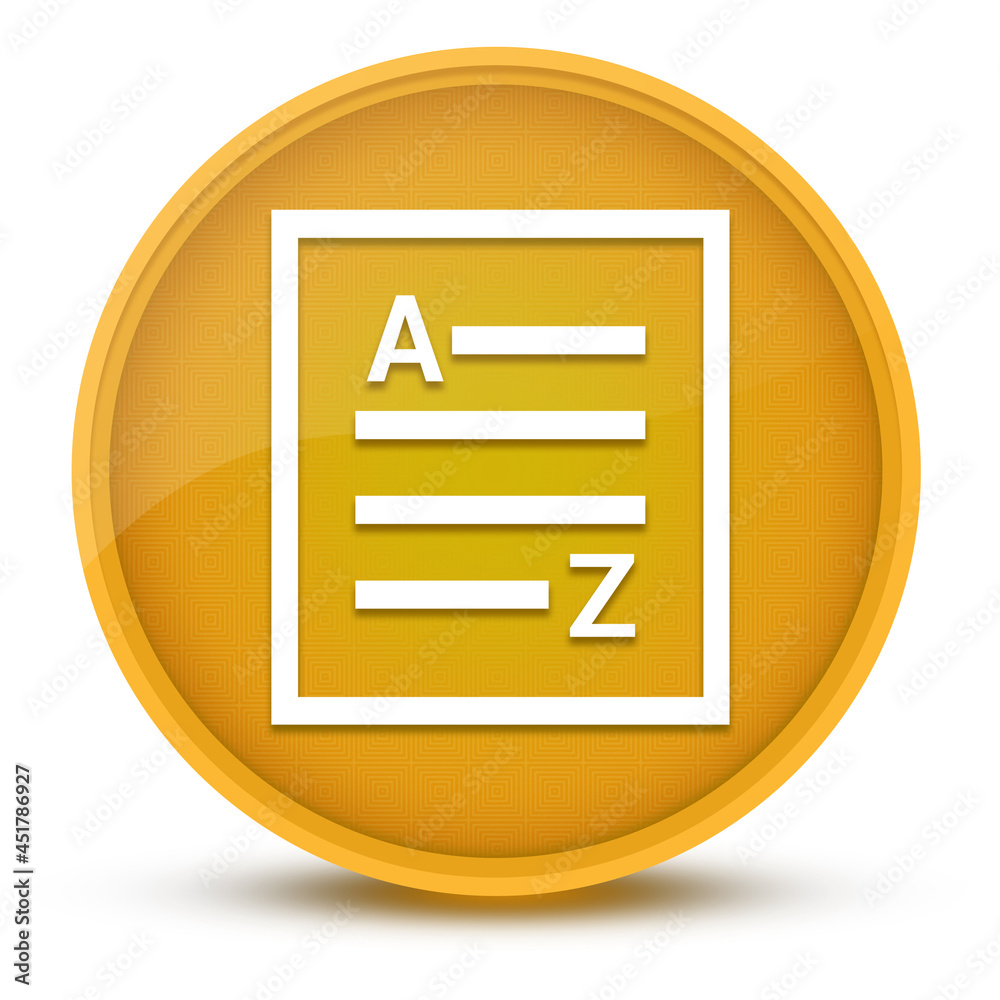 A-Z(list page icon) luxurious glossy yellow round button abstract A-Z(list page icon) luxurious glossy yellow round button abstract