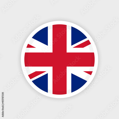 Flag United Kingdon with circle frame and white background