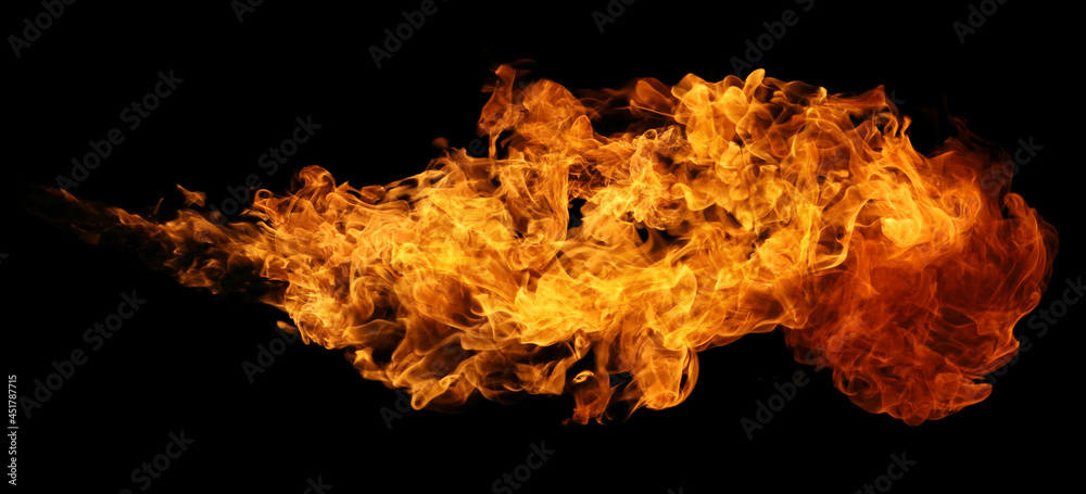 Fire and burning flame torch isolated on black background for graphic design Fire and burning flame torch isolated on black background for graphic design