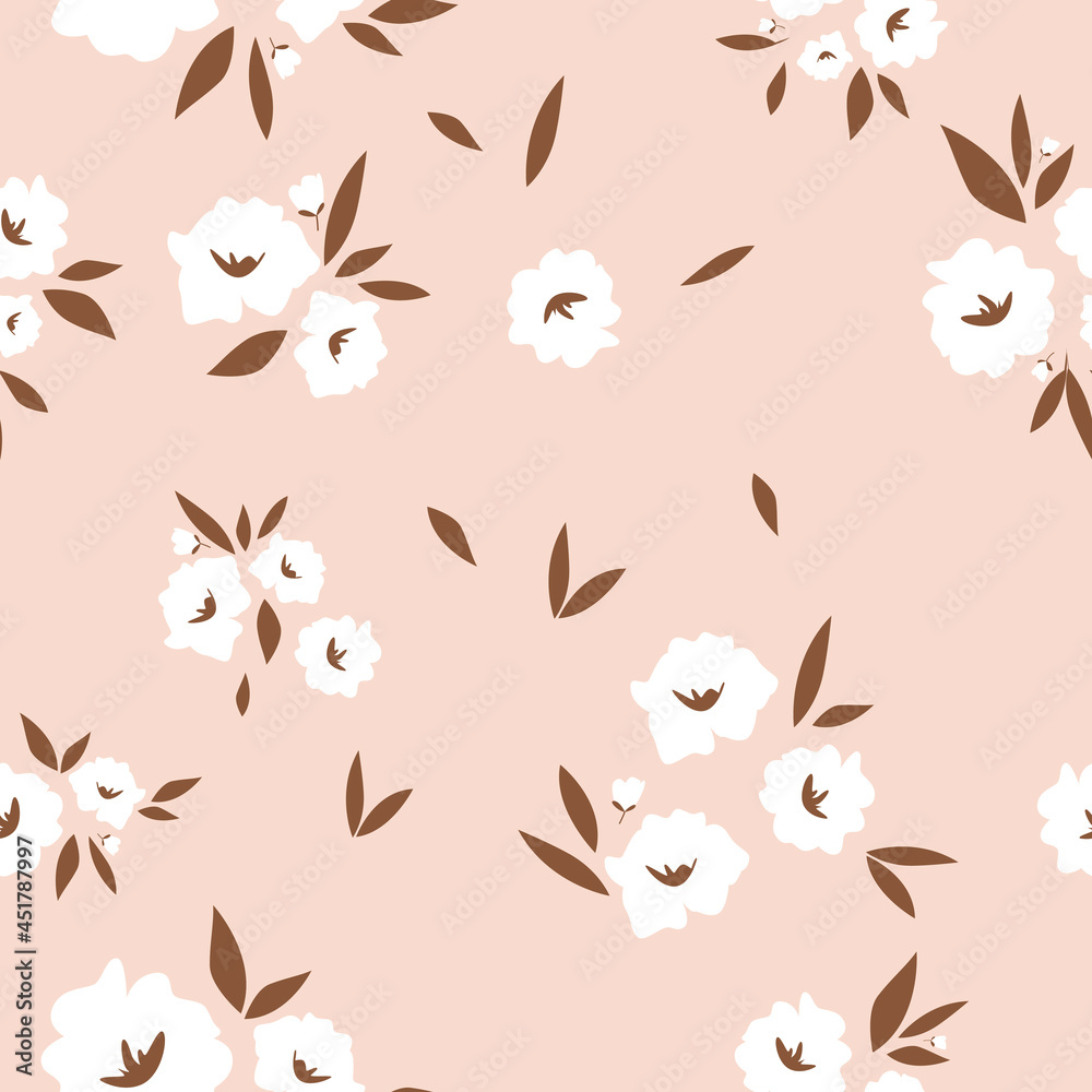 Seamless pattern in floral style. Cute flowers on a light background. Vector illustration Seamless pattern in floral style. Cute flowers on a light background. Vector illustration