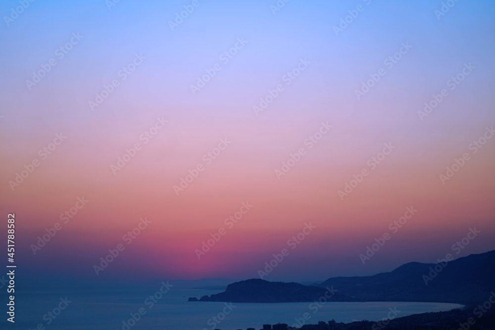 Sunset on Beach with Dramatic Sky and Beautiful Scenery