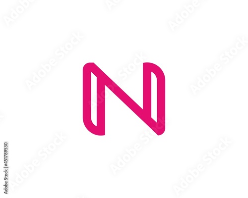 N and NN letter logo design vector template photo