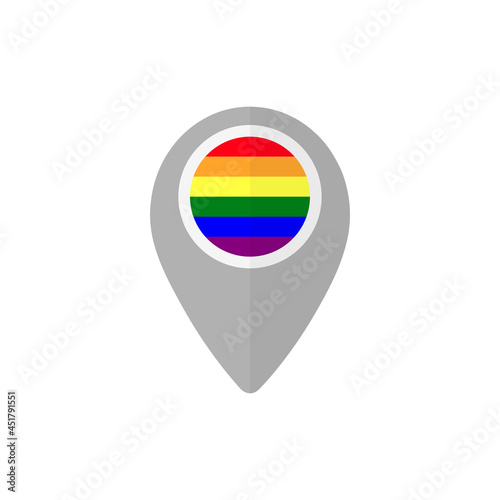 Free Download Map pin with LGBTQ+ flag and white background - GFXLoad