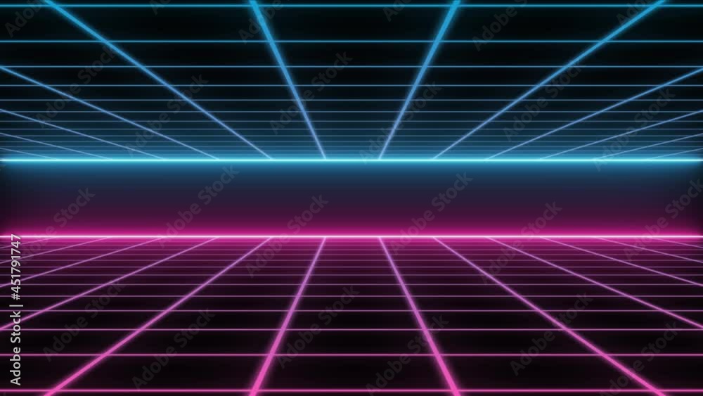 Abstract sci-fi grid or wireframe net footage. Hight technology.  Space. Retro 4K animation