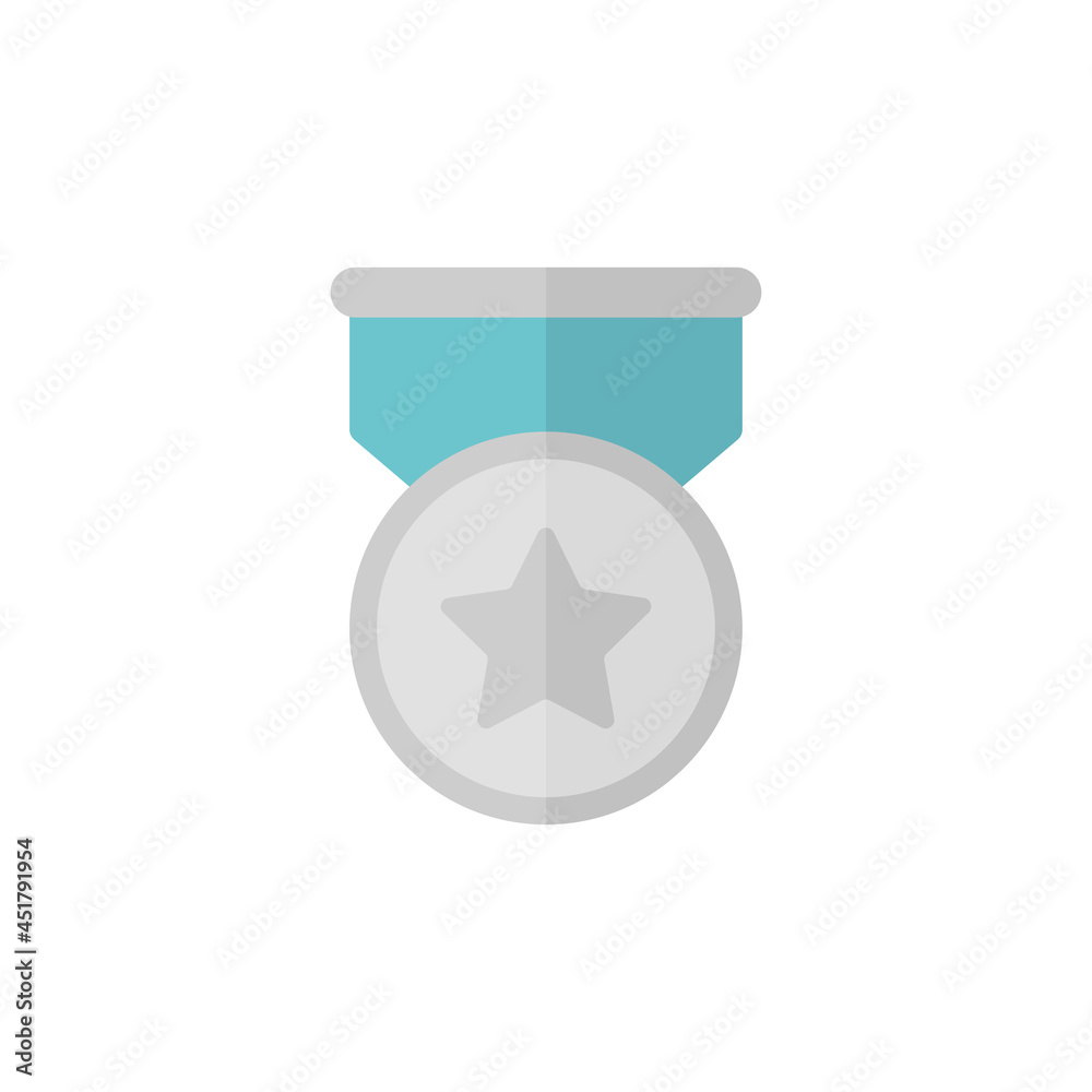Silver medal with star and ribbon Silver medal with star and ribbon