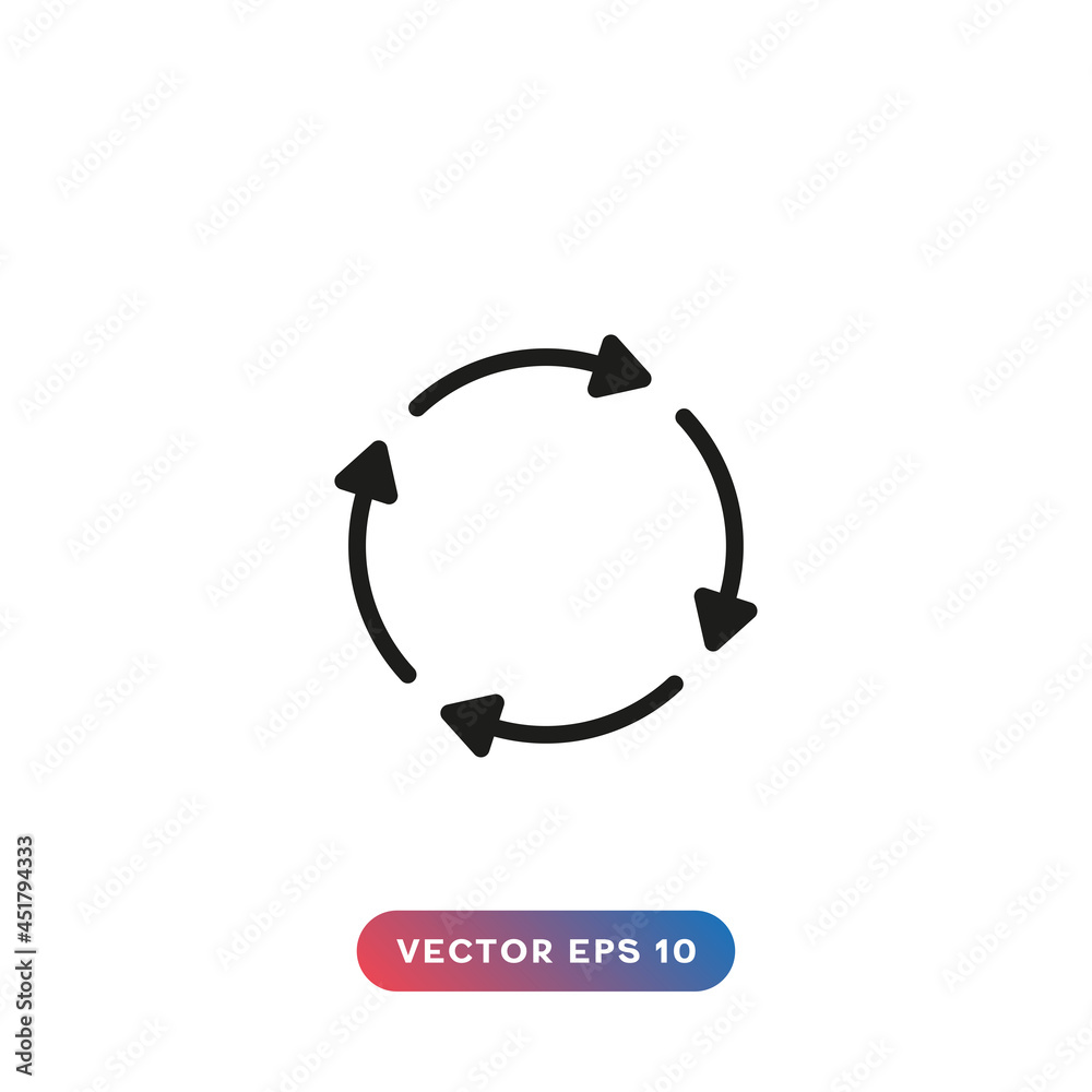 Circle arrows icon on white background Circle arrows icon on white background