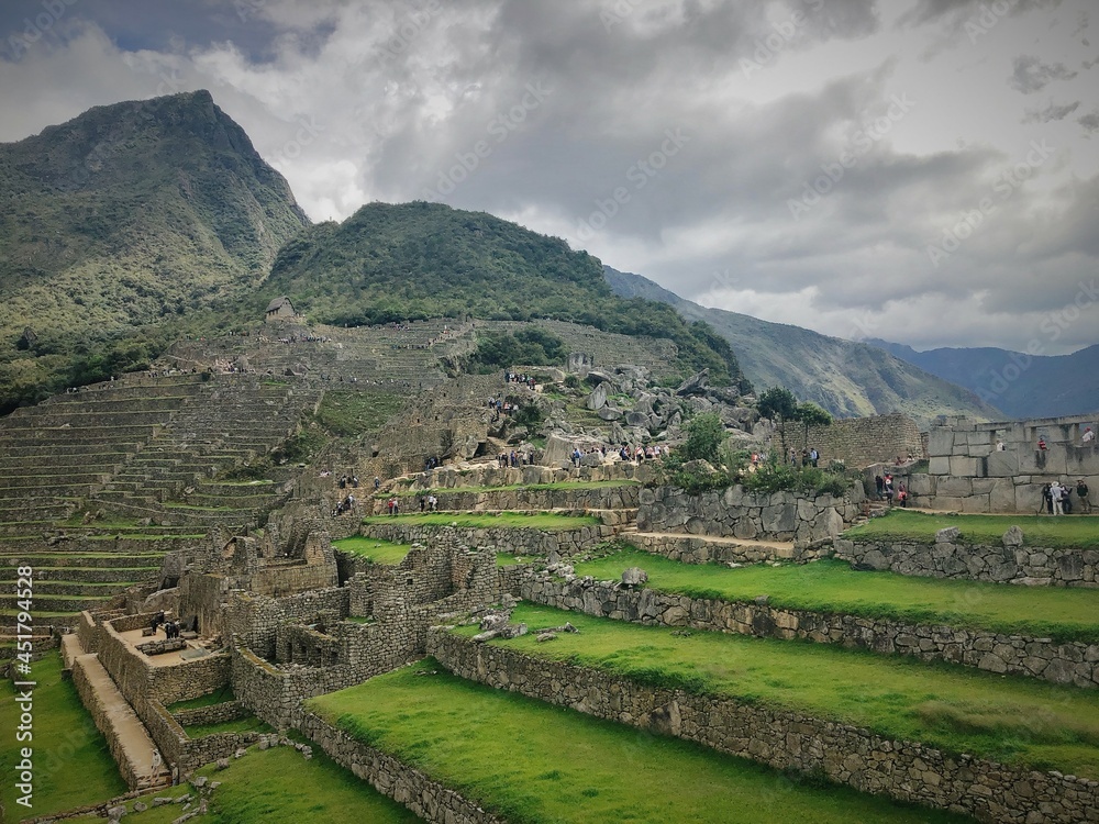 [Peru] Machu Picchu: Beautiful terraced fields and a quarry seen from the side