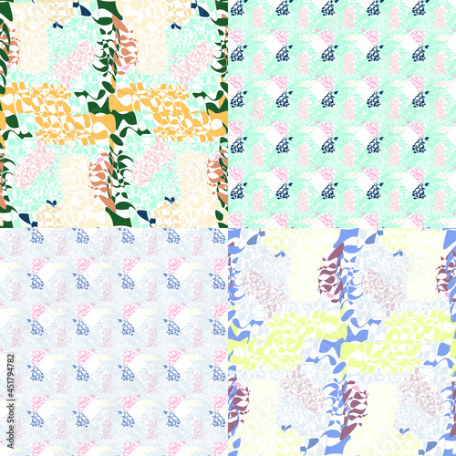 A set of seamless patterns graphic elements for creating a design. Modern and trendy abstract stripes, strokes, geometric shapes