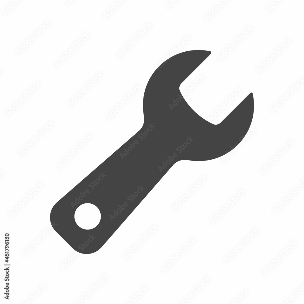 Wrench Icon in trendy flat style isolated on white background. Spanner symbol for your web site design, logo, app, UI. Vector illustration. Wrench Icon in trendy flat style isolated on white background. Spanner symbol for your web site design, logo, app, UI. Vector illustration.