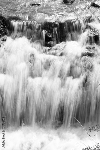 Cascading waters of the Niagara river in Black and White
