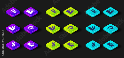 Set Surfboard, Water polo, Windsurfing, Boat with oars, and Canoe rowing team sports icon. Vector