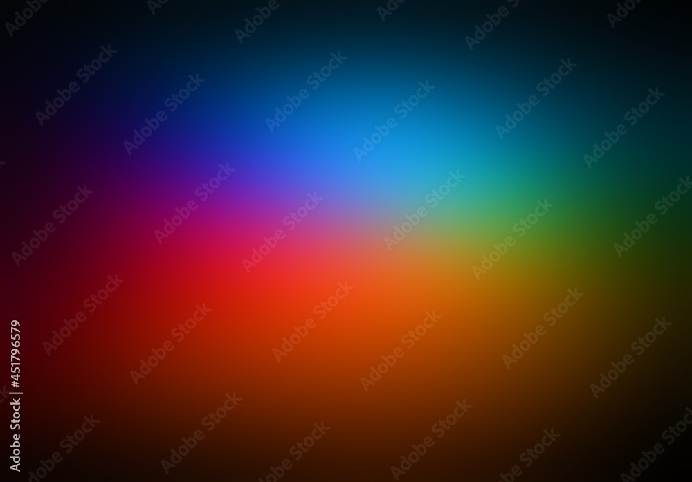 Dark colorful gradient empty background with black vignette. Red blue ...