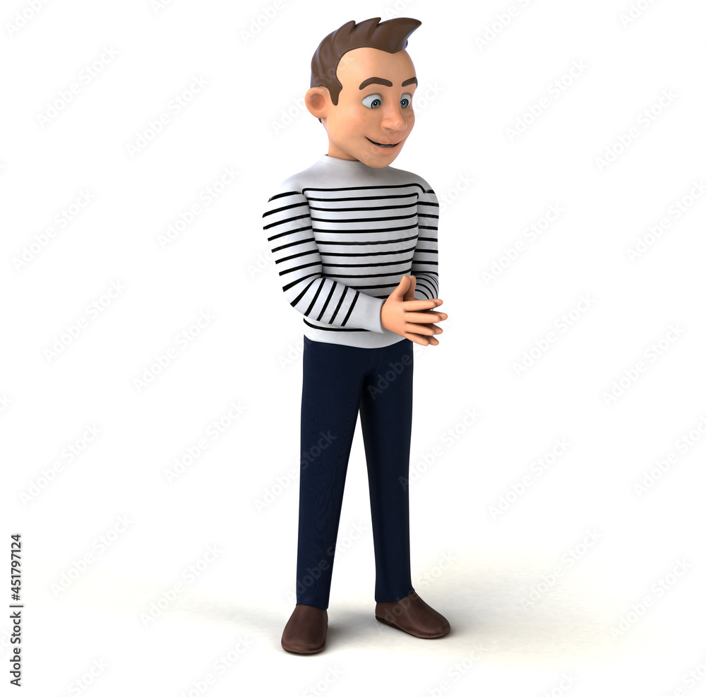 Fun 3D illustration of a cartoon character sommelier Fun 3D illustration of a cartoon character sommelier