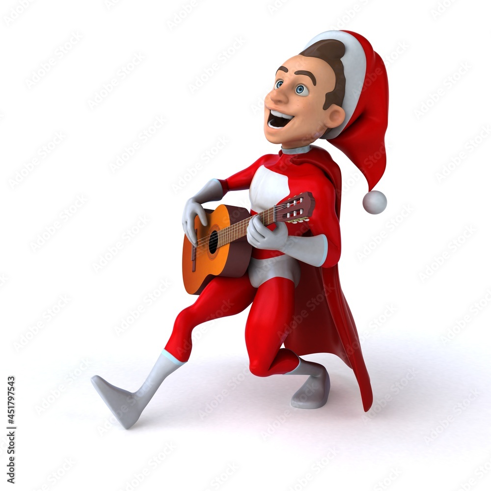 Fun 3D illustration of a fun super santa claus Fun 3D illustration of a fun super santa claus