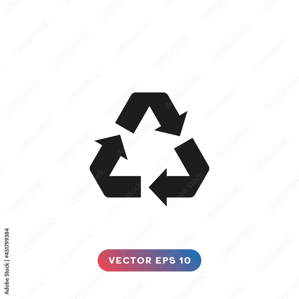 Recycle icon on white background Recycle icon on white background