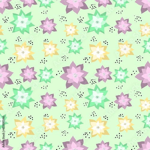 Seamless pattern with stars of different colors. Design for clothing, fabric and other items. The illustration is drawn by hand with live lines.
