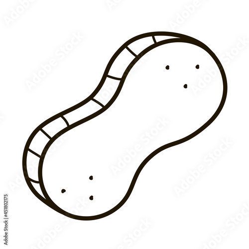 Sponge washcloth icon, cleaning or hygiene concept, vector contour template, doodle style.