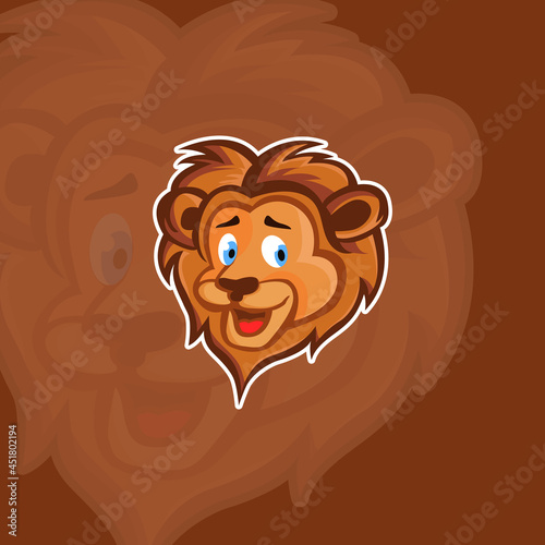 Cute Lion Face Emoji Expression, vector Illustration Smile Stock Vector Adobe Stock