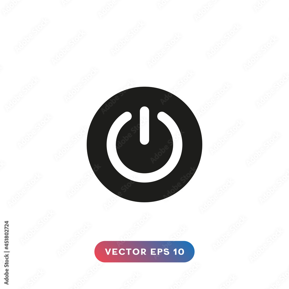 Power button icon on white background Power button icon on white background