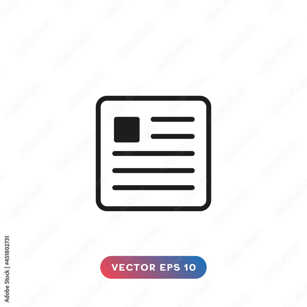 Newspaper icon on white background