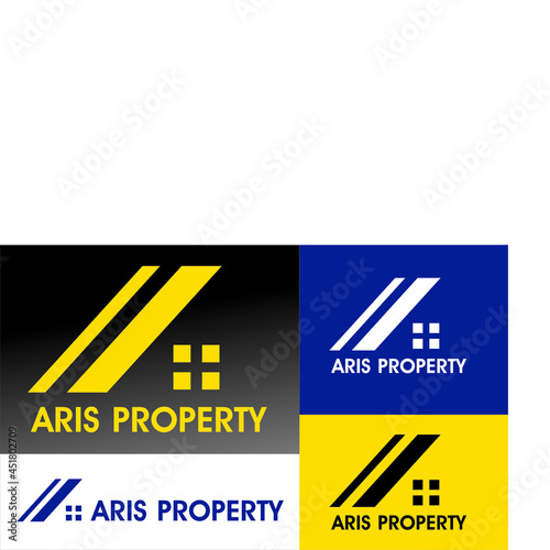 Line icons form a golden house. Can be used for real estate, apartments, residential properties or hotel logo templates. Simple Elegant Real Estate Logo Line Design Template.color black purpe yeloww photo