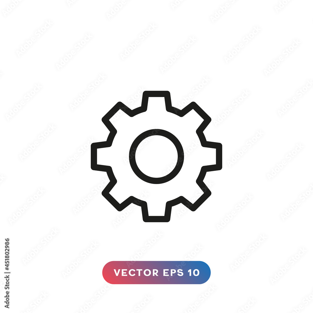 Gear, settings icon on white background Gear, settings icon on white background