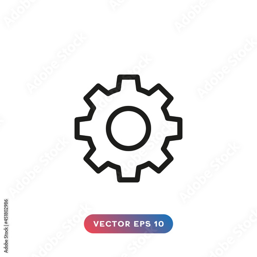 Gear, settings icon on white background