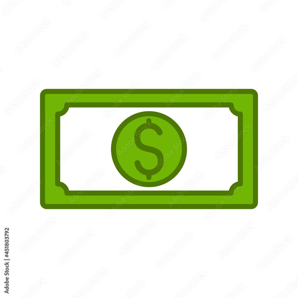 Money Linear Green Filled Vector Icon Design Money Linear Green Filled Vector Icon Design