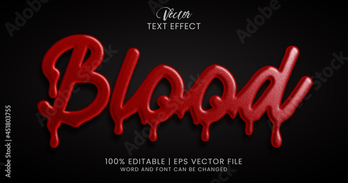 Blood text, editable text effect style