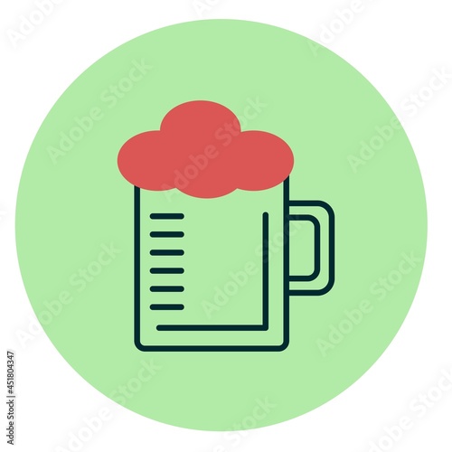 Beermug Two Color Circle Vector Icon Design