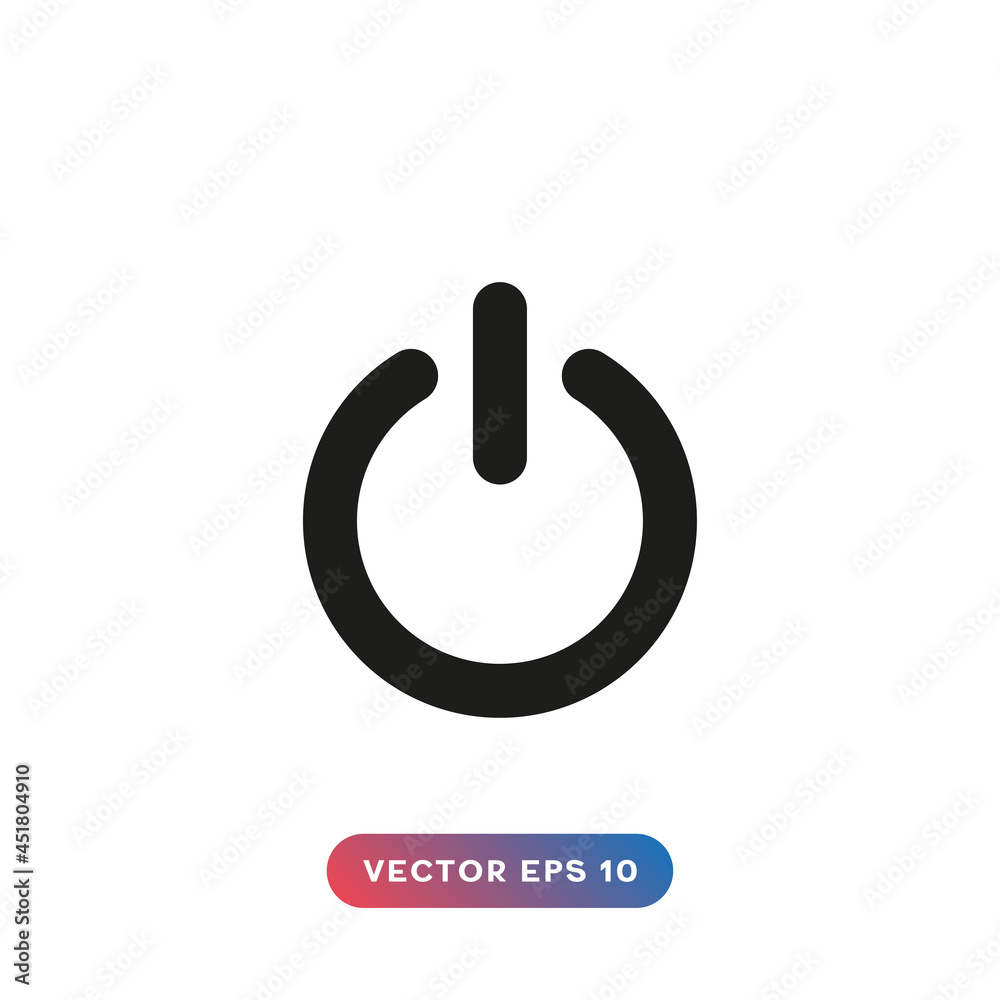 Power button icon on white background Power button icon on white background